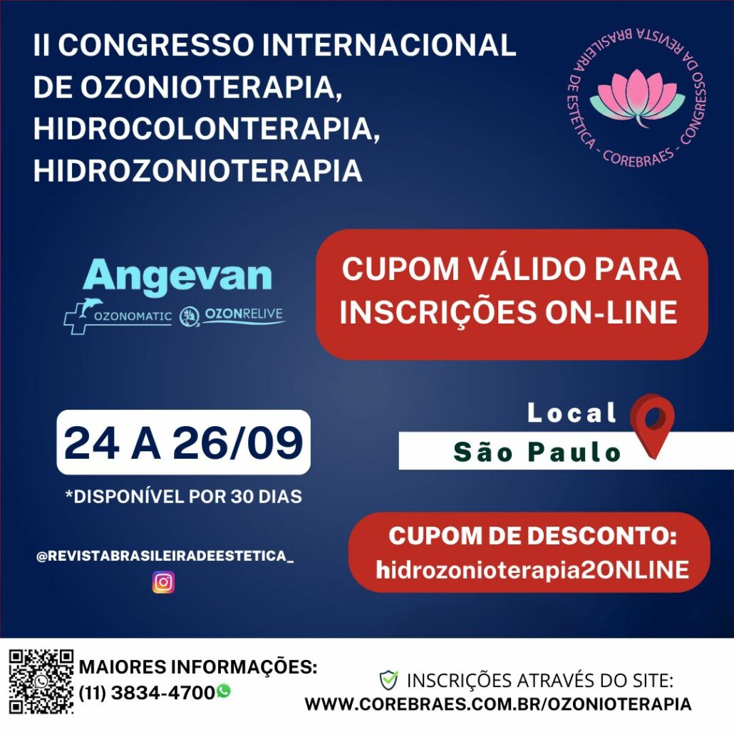 II Congresso Internacional de Ozonioterapia e Hidroozonioterapia: Cupom para inscrições Online